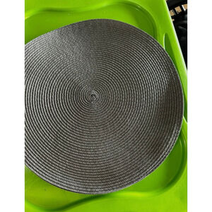 Table Linens One Size Gray Round Placemat - Set of 6